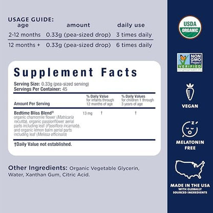 Mommy's Bliss Bio Baby Schlafberuhigungsgel für den Schnuller, Fördert erholsamen Schlaf*, Ohne Melatonin, Ab 2 Monaten, 0,53 Fl Oz