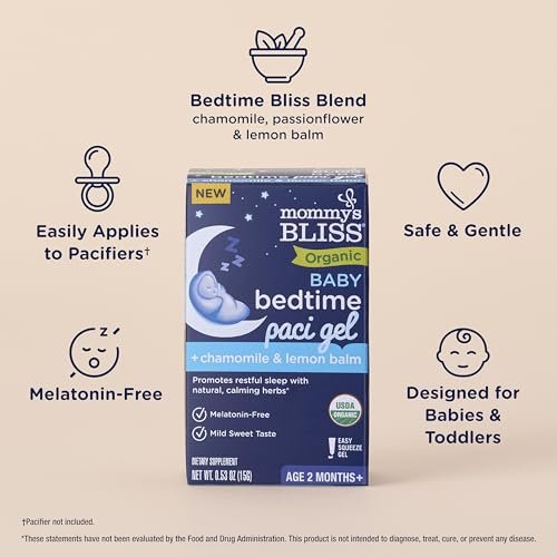 Mommy's Bliss Bio Baby Schlafberuhigungsgel für den Schnuller, Fördert erholsamen Schlaf*, Ohne Melatonin, Ab 2 Monaten, 0,53 Fl Oz