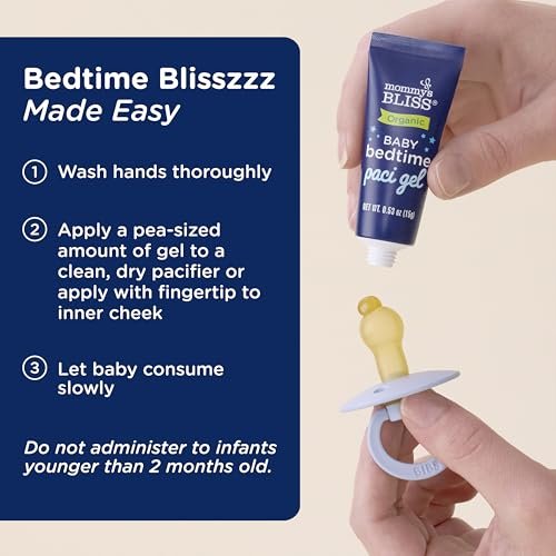 Mommy's Bliss Bio Baby Schlafberuhigungsgel für den Schnuller, Fördert erholsamen Schlaf*, Ohne Melatonin, Ab 2 Monaten, 0,53 Fl Oz
