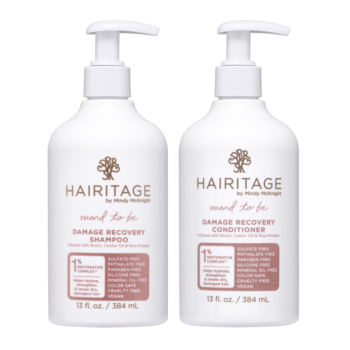 Hairitage Biotin Schadenreparatur Shampoo und Conditioner Set – Stärkend + Volumengebend – Biotin Rizinusöl + Reisprotein – Sulfatfrei + Farbsicher – Tiefenpflege für trockenes, geschädigtes, lockiges Haar