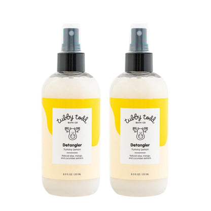 TUBBY TODD Haar-Entwirrspray für Kinder - Sanftes & Feuchtigkeitsspendendes Entwirrspray mit Baobab & Kokosöl - 2er-Pack 8,5 Unzen - Zitronencreme