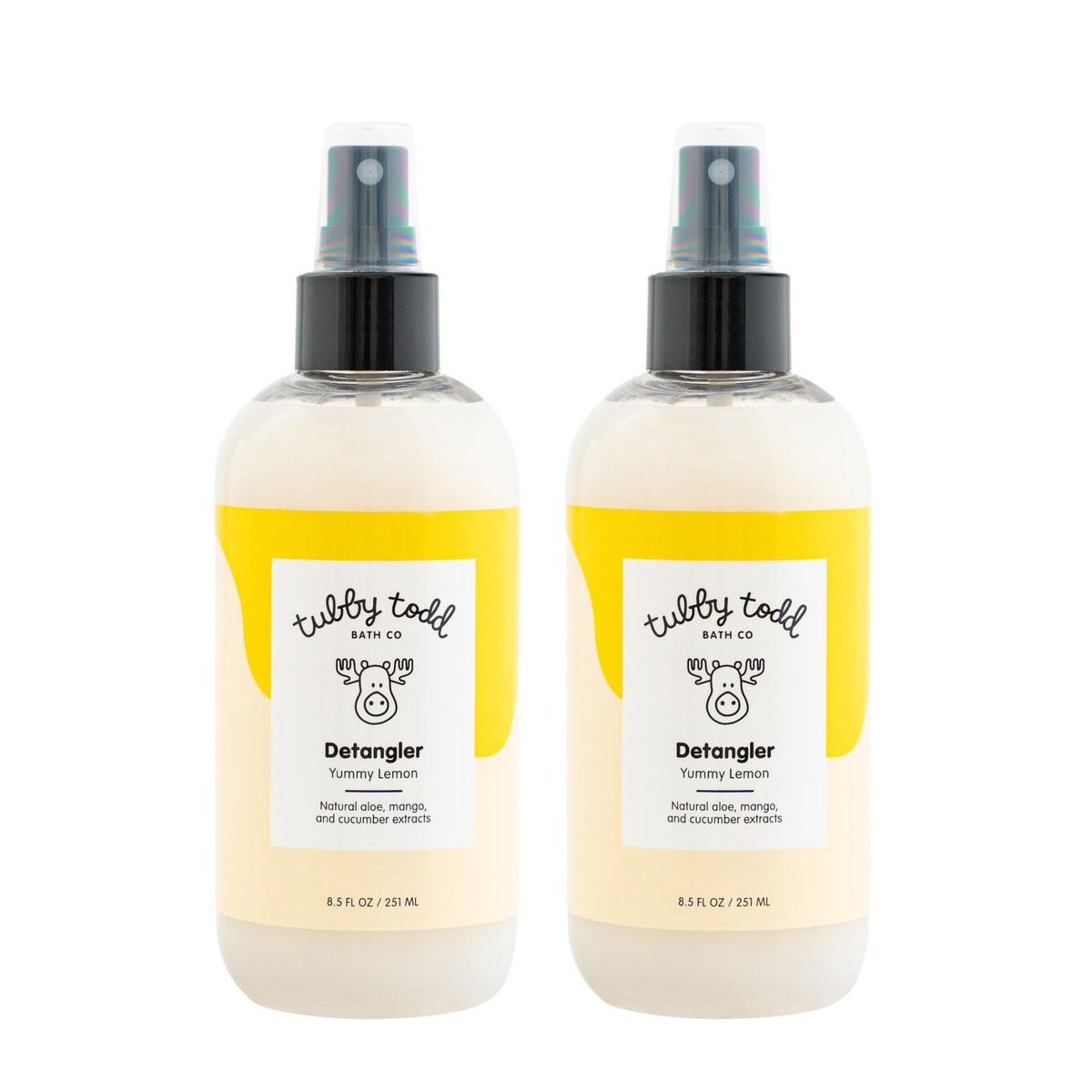 TUBBY TODD Haar-Entwirrspray für Kinder - Sanftes & Feuchtigkeitsspendendes Entwirrspray mit Baobab & Kokosöl - 2er-Pack 8,5 Unzen - Zitronencreme