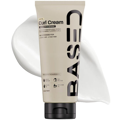 BASED Curl Cream für Männer – Lockencreme für lockiges Haar, ohne aggressive Chemikalien oder künstliche Duftstoffe, mittlerer Halt, spendet Feuchtigkeit & pflegt mit Agave, Seidenprotein & Rizinusöl, 250 ml (1er-Pack)