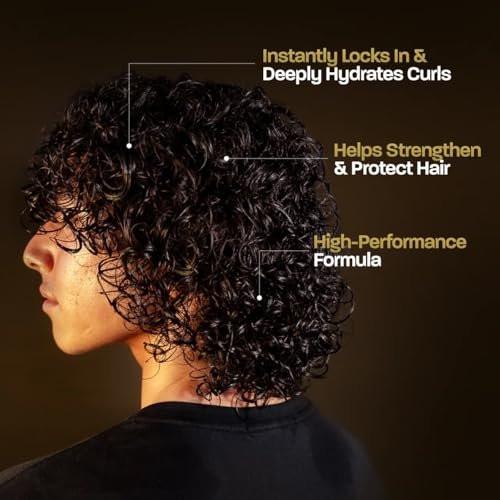 BASED Curl Cream für Männer – Lockencreme für lockiges Haar, ohne aggressive Chemikalien oder künstliche Duftstoffe, mittlerer Halt, spendet Feuchtigkeit & pflegt mit Agave, Seidenprotein & Rizinusöl, 250 ml (1er-Pack)