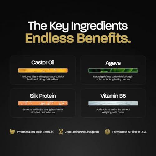 BASED Curl Cream für Männer – Lockencreme für lockiges Haar, ohne aggressive Chemikalien oder künstliche Duftstoffe, mittlerer Halt, spendet Feuchtigkeit & pflegt mit Agave, Seidenprotein & Rizinusöl, 250 ml (1er-Pack)