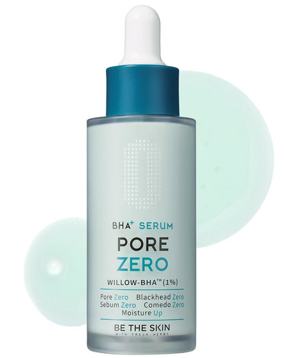 BE THE SKIN Pore Zero BHA Peeling Serum (30ml) – Natürliches Weidenrinden-BHA + AHA, befreit verstopfte Poren & Mitesser ohne Brennen, Cica-Beruhigung für ölige, empfindliche Haut
