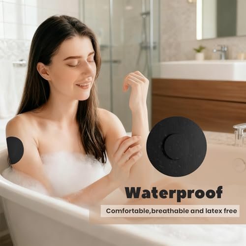 Nepia 30 Stück Schwarze CGM-Sensor-Pflaster | Wasserdichte Klebepflaster für Dexcom G7/Libre 1 2 3/Enlite | 14 Tage langanhaltender Schutz | Schweißresistente Sensorabdeckungen für aktiven Lebensstil