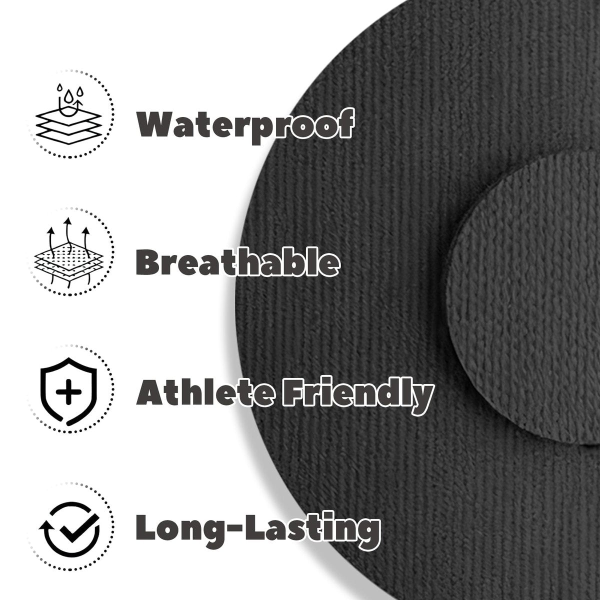 Nepia 30 Stück Schwarze CGM-Sensor-Pflaster | Wasserdichte Klebepflaster für Dexcom G7/Libre 1 2 3/Enlite | 14 Tage langanhaltender Schutz | Schweißresistente Sensorabdeckungen für aktiven Lebensstil