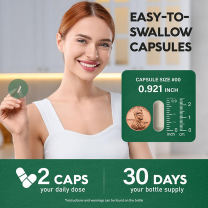 Thyroid Support für Frauen - Selen 200 mcg | Astragalus | Zink & Jod | L-Tyrosin | Adaptogene Kräuter - 21-in-1 Antioxidans & Immununterstützung - Vegan, Nicht-GVO - Laborgetestet - 60 Kapseln
