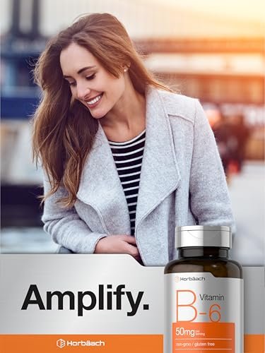 Horbäach Vitamin B6 50mg | 250 Tabletten | Nicht-GVO & Glutenfrei
