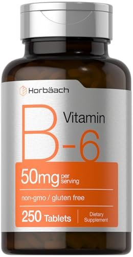 Horbäach Vitamin B6 50mg | 250 Tabletten | Nicht-GVO & Glutenfrei