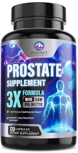 Prostata-Gesundheit für Männer – 3-fach Stärke mit Sägepalmen-Mischung, Brennnesselwurzel & Kürbiskern-Komplex – Unterstützt Blasen- & Prostata-Gesundheit – 120 Kapseln