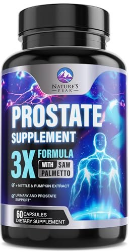 Prostata-Gesundheit für Männer – 3-fach Stärke mit Sägepalmen-Mischung, Brennnesselwurzel & Kürbiskern-Komplex – Unterstützt Blasen- und Prostata-Gesundheit – 60 Kapseln