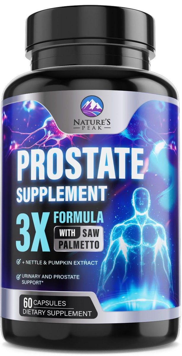 Prostata-Gesundheit für Männer – 3-fach Stärke mit Sägepalmen-Mischung, Brennnesselwurzel & Kürbiskern-Komplex – Unterstützt Blasen- und Prostata-Gesundheit – 60 Kapseln