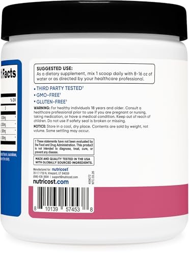 Nutricost BCAA Pulver 2:1:1 (Granatapfel Guave, 30 Portionen) – Verzweigtkettige Aminosäuren