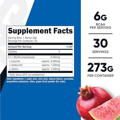 Nutricost BCAA Pulver 2:1:1 (Granatapfel Guave, 30 Portionen) – Verzweigtkettige Aminosäuren