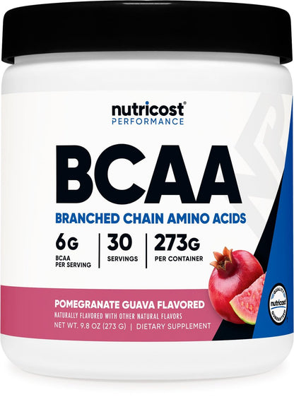 Nutricost BCAA Pulver 2:1:1 (Granatapfel Guave, 30 Portionen) – Verzweigtkettige Aminosäuren