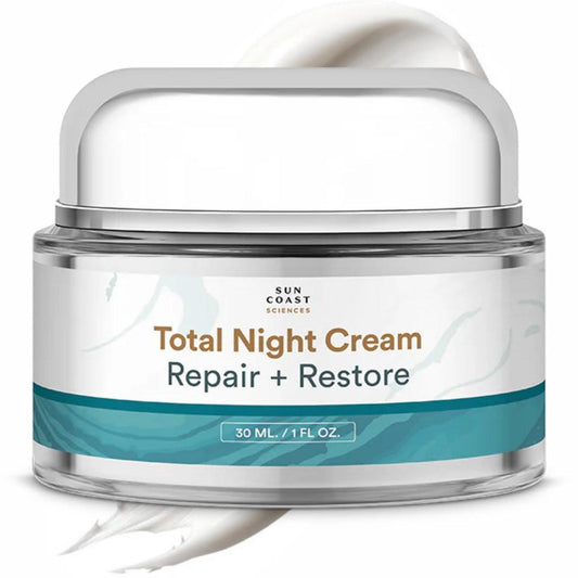 SUN COAST SCIENCES Total Night Cream – Nachtcreme mit Vitamin C, Niacinamid und Peptiden für alle Hauttypen, 1 fl oz