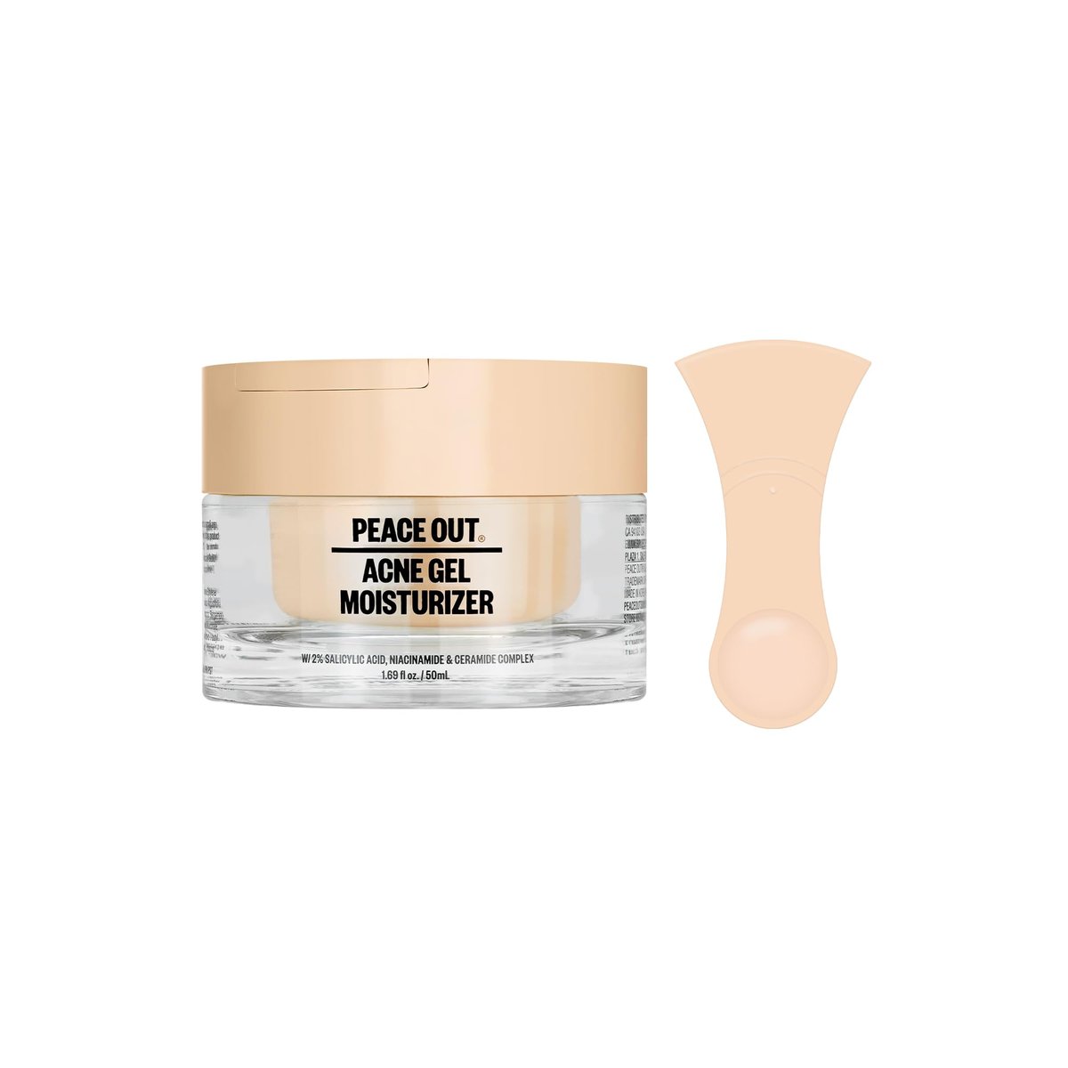 PEACE OUT Akne Gel Feuchtigkeitscreme für fettige Haut, Gesichtscreme für zu Akne neigende Haut mit 2% Salicylsäure, Niacinamid und Ceramiden, 50 ml