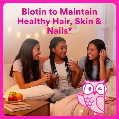 SmartyPants Teen Girl Multivitamin Gummis | Omega 3, Vitamin C, D3, B12, Zink & Biotin | 60 Stück (30-Tage-Vorrat)