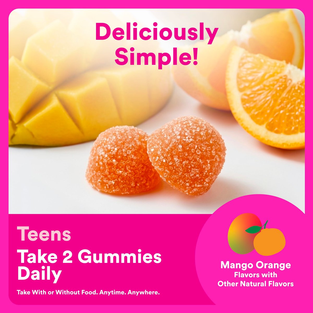 SmartyPants Teen Girl Multivitamin Gummis | Omega 3, Vitamin C, D3, B12, Zink & Biotin | 60 Stück (30-Tage-Vorrat)