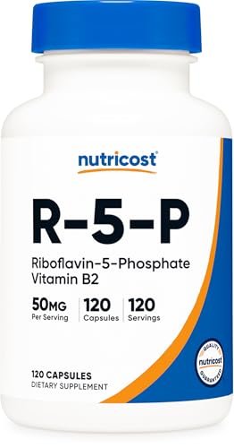 Nutricost R-5-P (Riboflavin-5-Phosphat) (Vitamin B2) 50 mg, 120 Kapseln - Vegan, GVO-frei