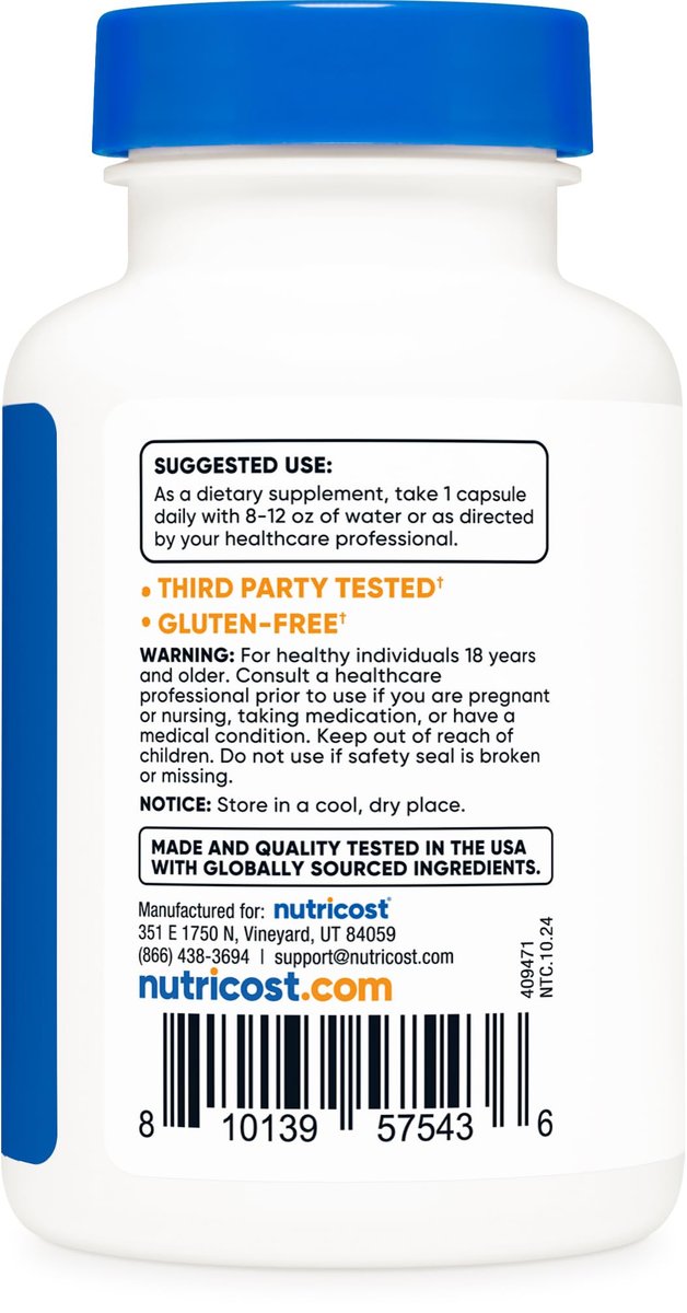 Nutricost R-5-P (Riboflavin-5-Phosphat) (Vitamin B2) 50 mg, 120 Kapseln - Vegan, GVO-frei