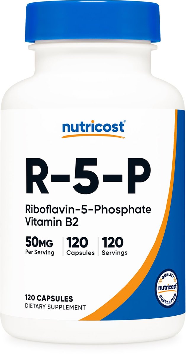 Nutricost R-5-P (Riboflavin-5-Phosphat) (Vitamin B2) 50 mg, 120 Kapseln - Vegan, GVO-frei