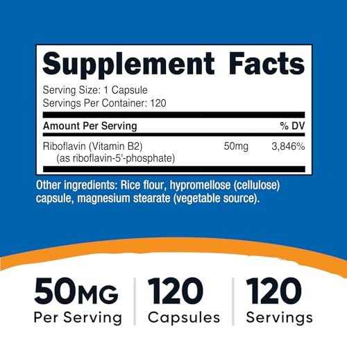 Nutricost R-5-P (Riboflavin-5-Phosphat) (Vitamin B2) 50 mg, 120 Kapseln - Vegan, GVO-frei