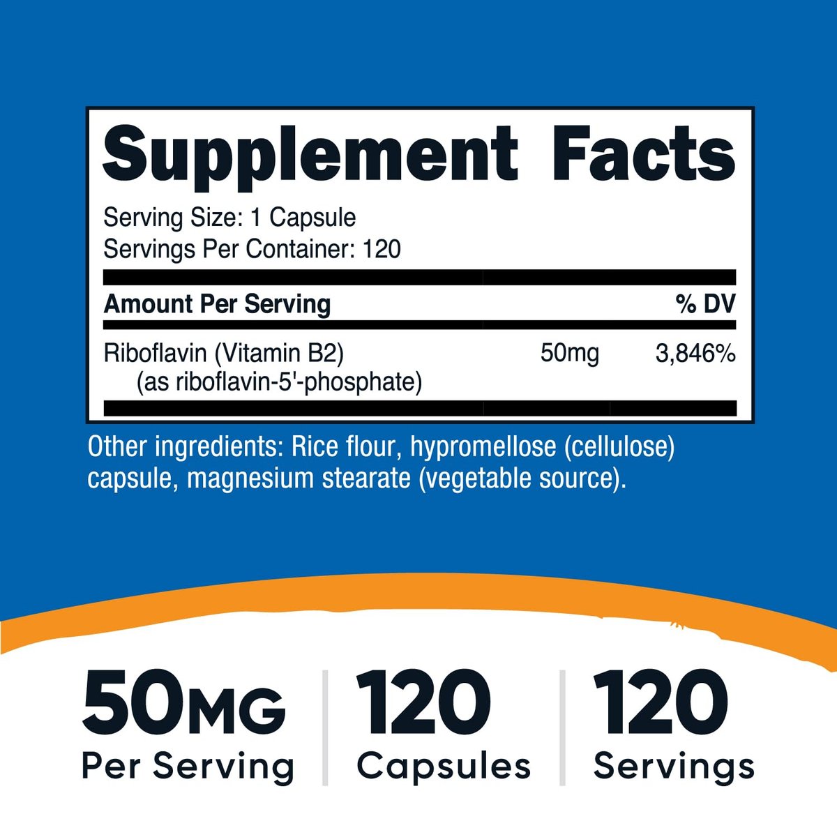 Nutricost R-5-P (Riboflavin-5-Phosphat) (Vitamin B2) 50 mg, 120 Kapseln - Vegan, GVO-frei