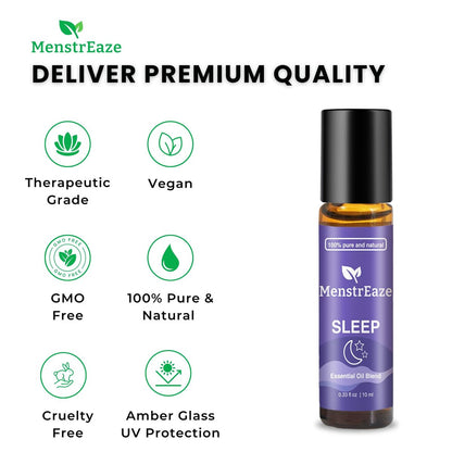 Natürliches Schlaföl Roll-On, 100% natürliche Tiefenentspannungsmischung mit Lavendel, Kamille, Süßorange Aromatherapieölen, 10 ml