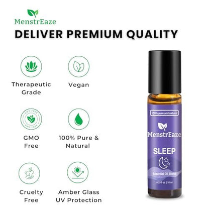 Natürliches Schlaföl Roll-On, 100% natürliche Tiefenentspannungsmischung mit Lavendel, Kamille, Süßorange Aromatherapieölen, 10 ml