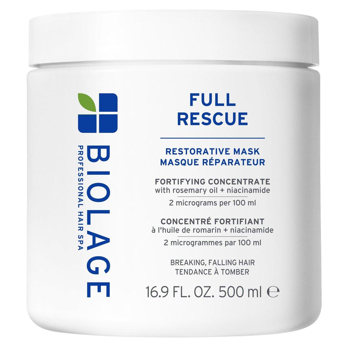 Biolage Full Rescue Restorative Hair Mask für dünneres Haar – Stärkt und pflegt für voller aussehendes Haar, Rosmarinöl & Niacinamid, vegan & tierversuchsfrei, silikonfrei, 500 ml