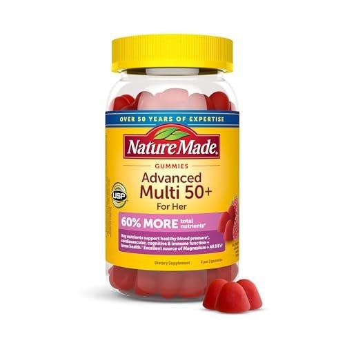 Nature Made Advanced Multivitamin Gummies 50+ für Frauen – Multivitamin-Gummis mit Magnesiumcitrat, Vitamin D3, Zink, Calcium und allen 8 B-Vitaminen, 84 Stück, 28-Tage-Vorrat