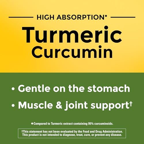 Nature Made Hochdosiertes Curcumin-Turmerik-Präparat Kapseln, 30 Kapseln, 30-Tage-Vorrat, für Muskel- und Gelenkunterstützung
