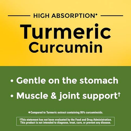 Nature Made Hochdosiertes Curcumin-Turmerik-Präparat Kapseln, 30 Kapseln, 30-Tage-Vorrat, für Muskel- und Gelenkunterstützung