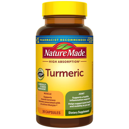 Nature Made Hochdosiertes Curcumin-Turmerik-Präparat Kapseln, 30 Kapseln, 30-Tage-Vorrat, für Muskel- und Gelenkunterstützung