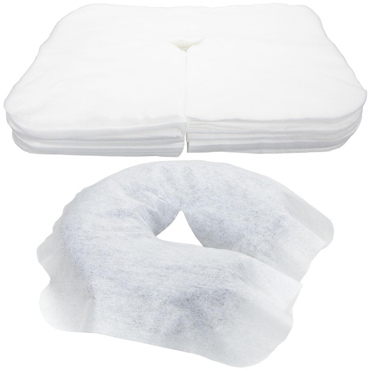 ForPro Massage-Gesichtsauflagebezüge – Ultraweich, hypoallergen, latexfrei, Einweg-Kopfstützenbezüge, 16,5" L x 13,75" B, Weiß, 100 Stück