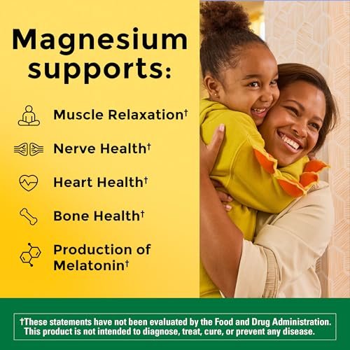 Nature Made Hochdosiertes Magnesium Komplex Soft Chews – Magnesiumcitrat & Malat Mischung 250 mg pro Portion für Muskel-, Herz- und Knochenunterstützung, 40 vegetarische Kautabletten, 20-Tage-Vorrat