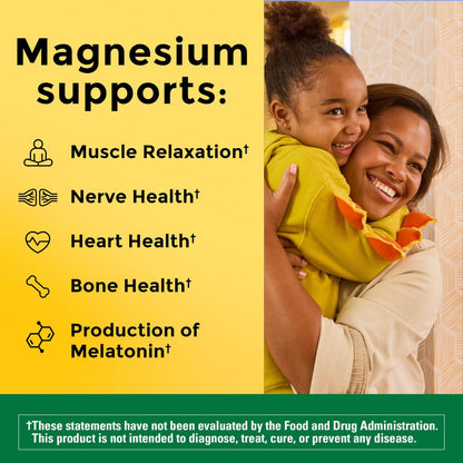 Nature Made Hochdosiertes Magnesium Komplex Soft Chews – Magnesiumcitrat & Malat Mischung 250 mg pro Portion für Muskel-, Herz- und Knochenunterstützung, 40 vegetarische Kautabletten, 20-Tage-Vorrat