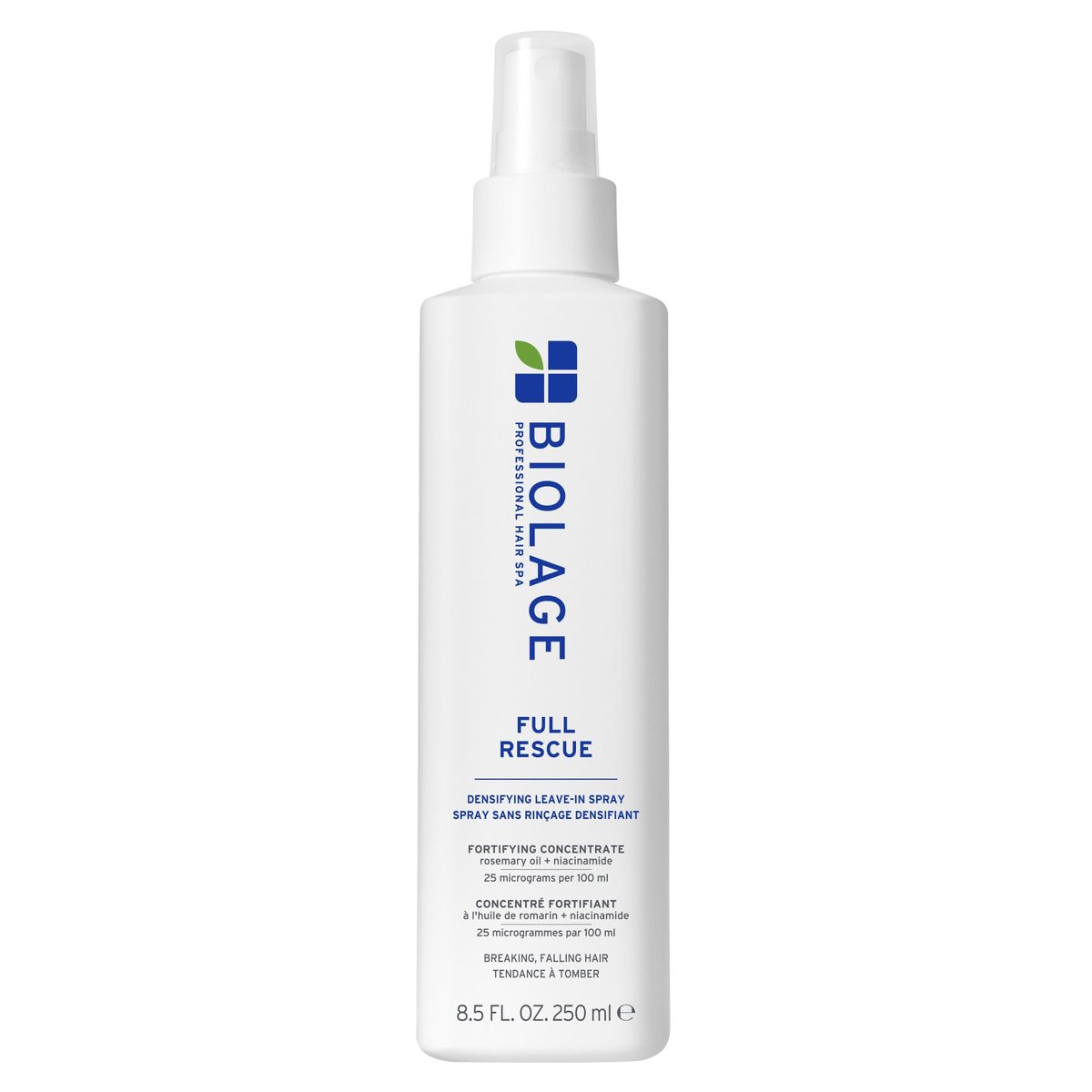 Biolage Full Rescue Densifying Leave-In Spray – Für sofort fülligeres Haar, bändigt Frizz, entwirrt für einfaches Styling, mit Rosmarinöl & Niacinamid, vegan & tierversuchsfrei, 250 ml