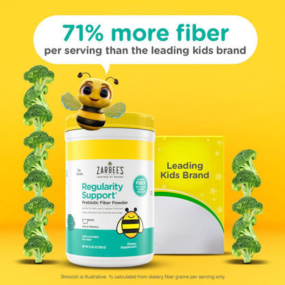 Zarbee's Kinder Ballaststoff-Pulver für regelmäßige Verdauung, geschmacksneutral, zuckerfrei, glutenfrei, tägliches Ballaststoff-Präparat für Kinder & Kleinkinder von 1 bis 12 Jahren, 5,82 oz