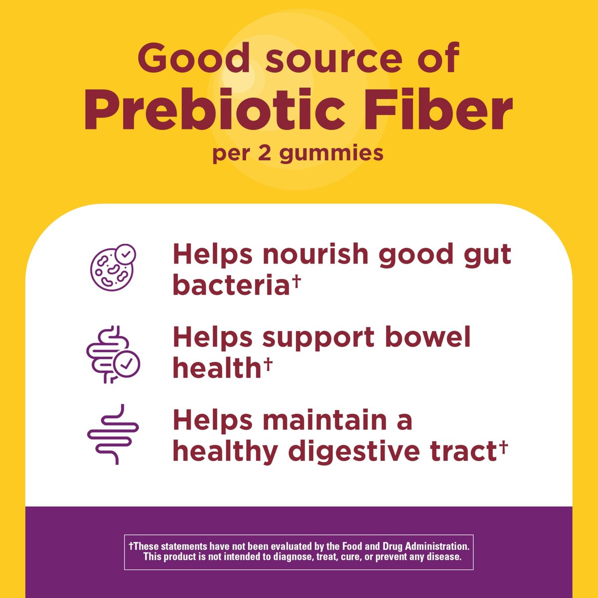 Nature Made Probiotika + Präbiotika Ballaststoff-Gummis für die tägliche Darmgesundheit – Ballaststoffergänzung mit Probiotika zur Unterstützung der Verdauungsgesundheit, 50 Gummis, 25-Tage-Vorrat