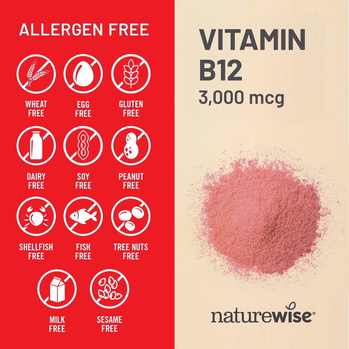 NatureWise Vitamin B12 3000 mcg – Extra Stärke – Nahrungsergänzung zur Unterstützung von Energie, geistiger Klarheit und Nervensystem – Leicht zu schlucken, soja- und glutenfrei, nicht gentechnisch verändert – 60 Softgels