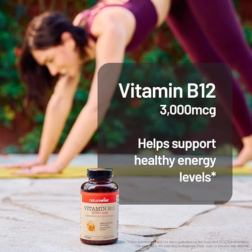 NatureWise Vitamin B12 3000 mcg – Extra Stärke – Nahrungsergänzung zur Unterstützung von Energie, geistiger Klarheit und Nervensystem – Leicht zu schlucken, soja- und glutenfrei, nicht gentechnisch verändert – 60 Softgels