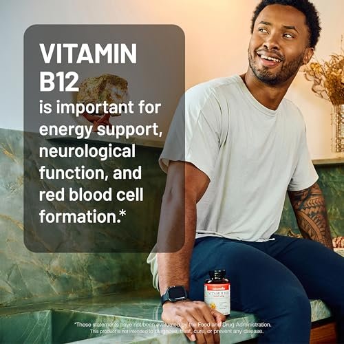 NatureWise Vitamin B12 3000 mcg – Extra Stärke – Nahrungsergänzung zur Unterstützung von Energie, geistiger Klarheit und Nervensystem – Leicht zu schlucken, soja- und glutenfrei, nicht gentechnisch verändert – 60 Softgels
