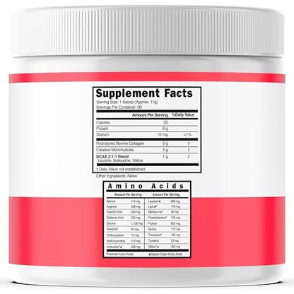 Creatin für Frauen | Kreatin-Monohydrat-Pulver 5 g + 5000 mg Kollagen + 1000 mg BCAA 2:1:1 (30 Portionen) | Unterstützt Gesäßmuskulatur, schlanke Muskeln, Erholung, Energie & Ausdauer | Nicht-GVO, glutenfrei - hergestellt in den USA