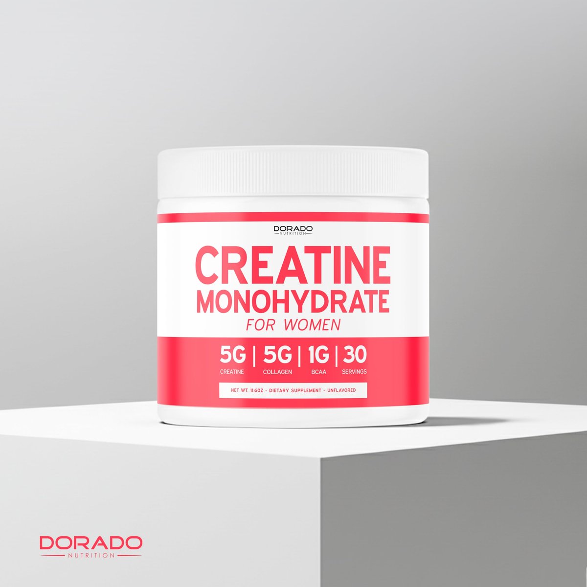 Creatin für Frauen | Kreatin-Monohydrat-Pulver 5 g + 5000 mg Kollagen + 1000 mg BCAA 2:1:1 (30 Portionen) | Unterstützt Gesäßmuskulatur, schlanke Muskeln, Erholung, Energie & Ausdauer | Nicht-GVO, glutenfrei - hergestellt in den USA