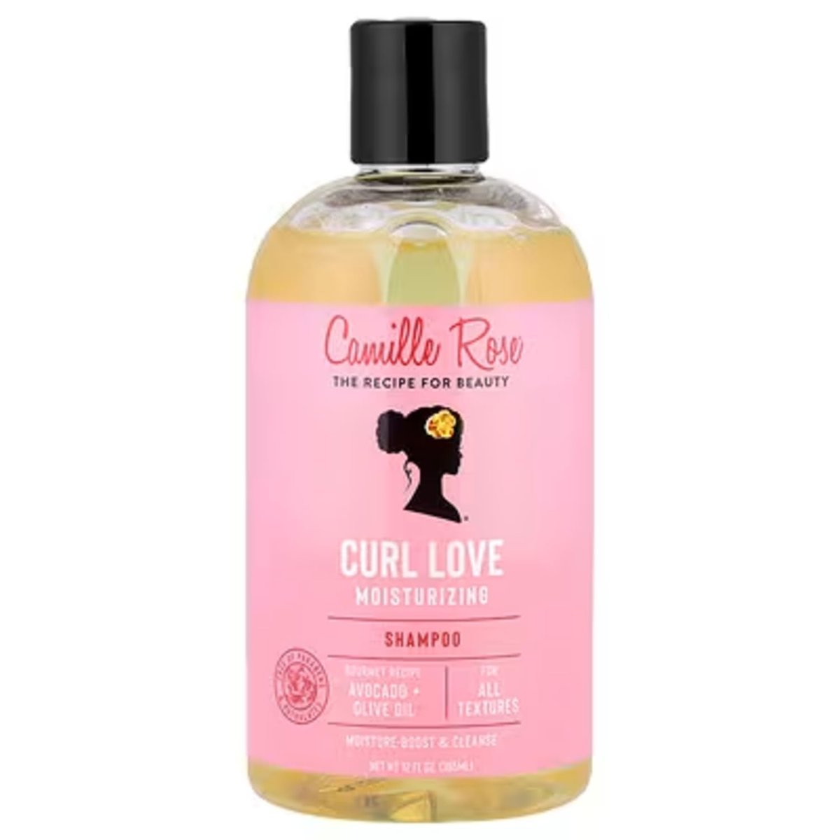 Camille Rose Curl Love Shampoo – Feuchtigkeitsspendendes Shampoo mit Oliven- und Avocadoöl für alle Haartypen, 355 ml