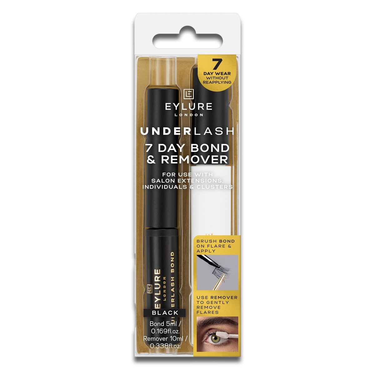 Eylure Underlash 7 Day Bond & Remover – Schwarzer Wimpernkleber für langanhaltenden Halt